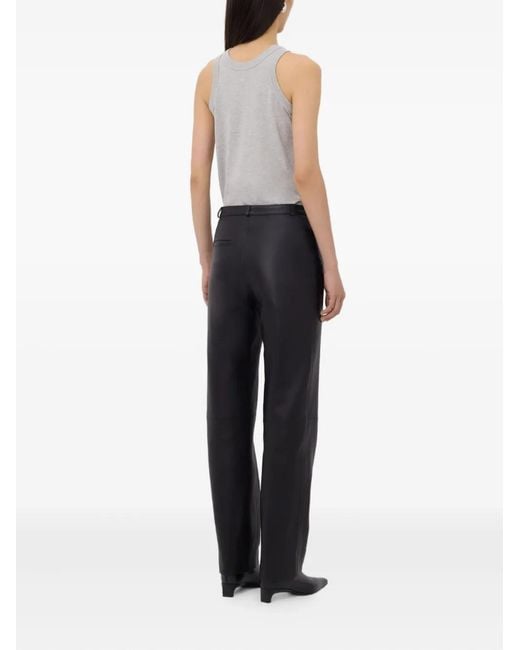 Loulou de Saison Gray Cobe Leather Trousers