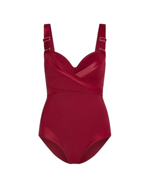 Marlies Dekkers Red Padded Plunge Balcony Bathing Suit