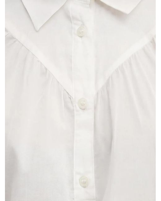 Sisley White Balloon-Sleeves Blouse