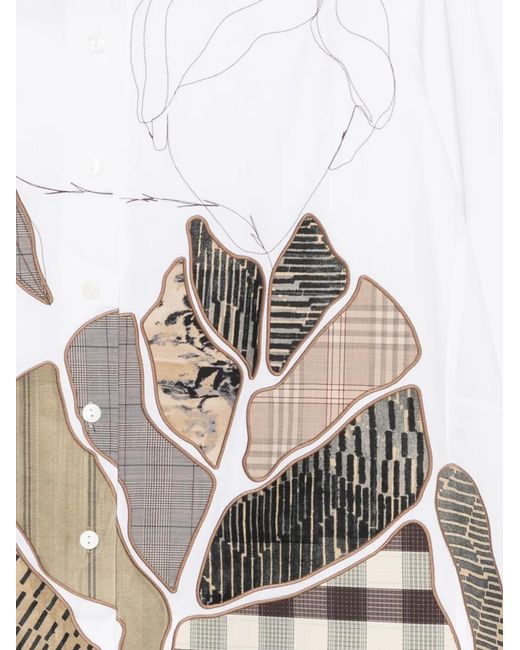 Antonio Marras White Patchwork Embroidered Shirt