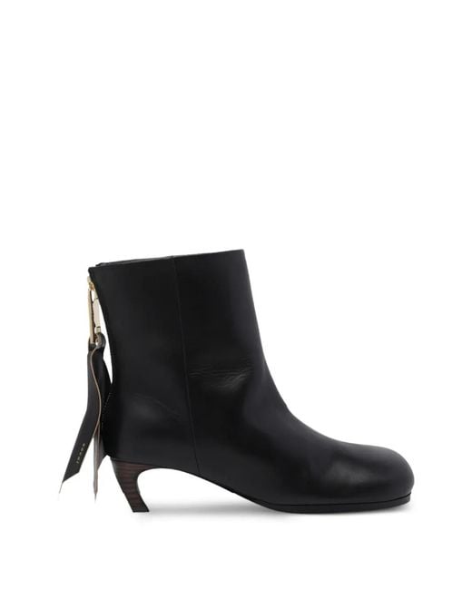 Sacai Black Round-Toe Zip-Fastening Boots