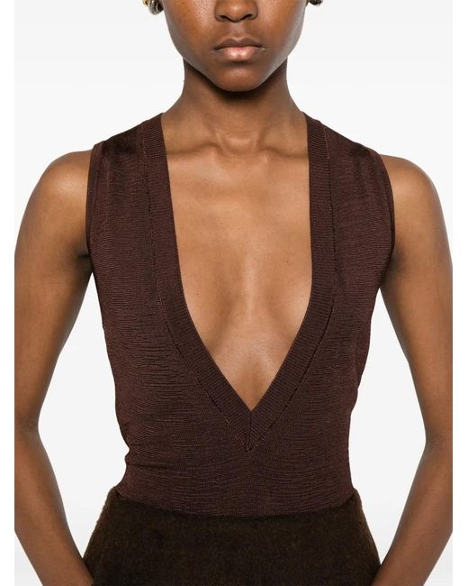 Entire studios Brown V-Neck Bodysuit