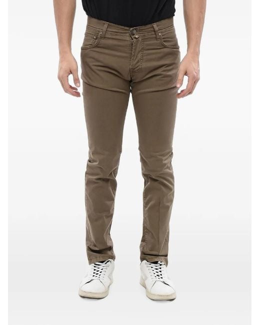 Corneliani Brown Five-Pockets Cotton Trousers for men