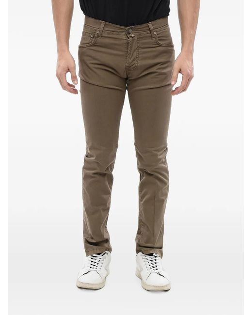 Corneliani Brown Five-Pockets Cotton Trousers for men