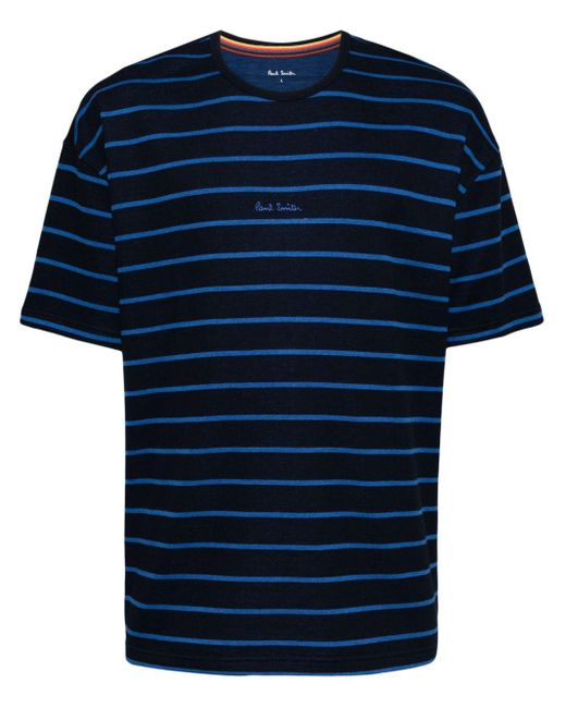 Paul Smith Kurzärmeliges Pyjama-Oberteil mit Streifen in Blue für Herren