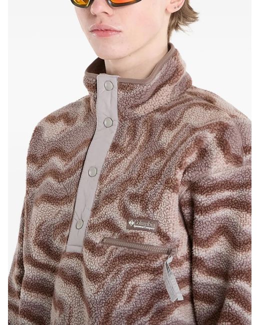 Columbia Brown Helvetia Half-Snap Fleece Printed Sweatshirt for men