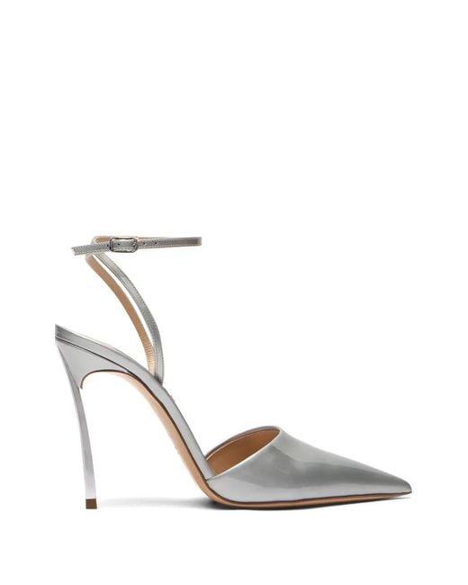 Casadei White Superblade Sharp Pumps