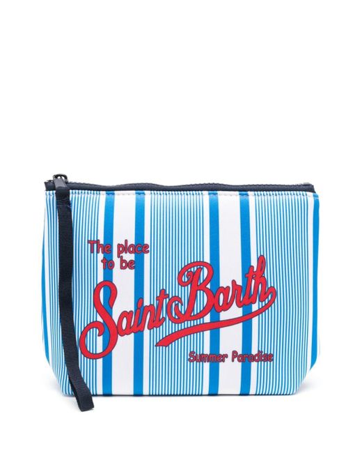 Mc2 Saint Barth Blue Aline Striped Wash Bag