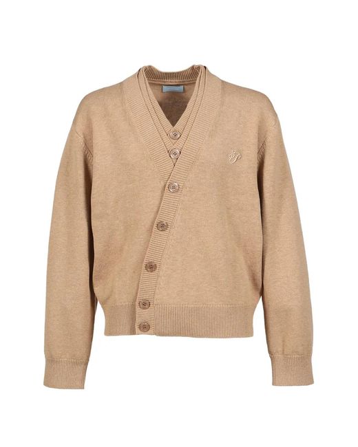 3.PARADIS Natural Layered-Collar Embroidered Cardigan for men