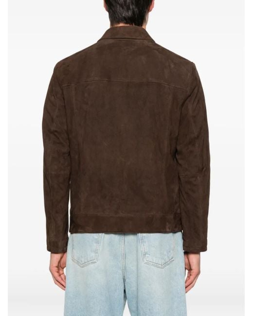 Veste Zippée En Daim Brioni pour homme en coloris Brown