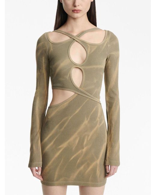 Dion Lee Natural Faded-effect Mini Dress
