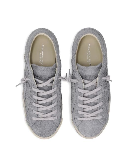 Philippe Model Gray Suede Low-Top Sneakers