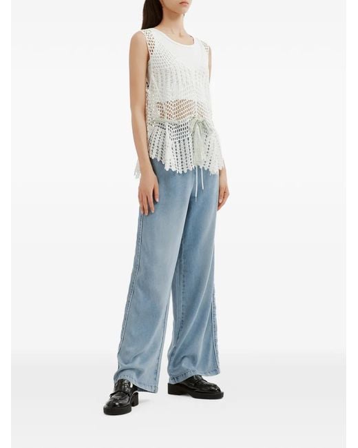 B+ AB Blue Drawstring Side-Stripe Jeans