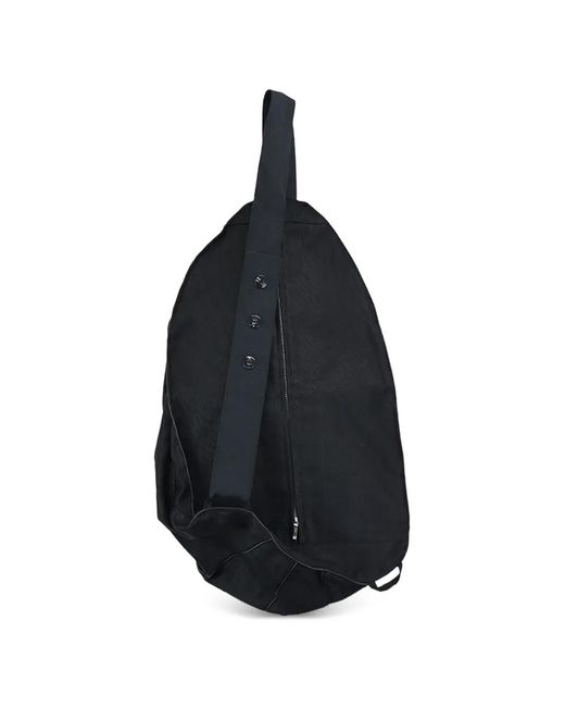 Omar Afridi Black Sling Grommet-Detail Crossbody Bag for men