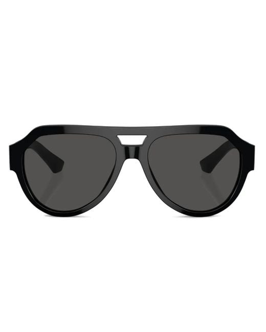 Gafas de sol con placa del logo Dolce & Gabbana de hombre de color Black