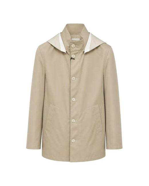 Tombolini Natural Hooded Button-Up Coat for men
