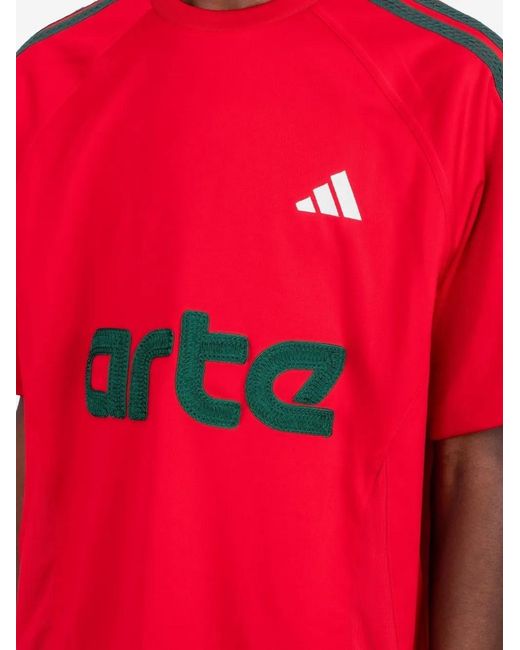 Adidas Red X Arte Antwerp 3-Stripes-Logo T-Shirt for men