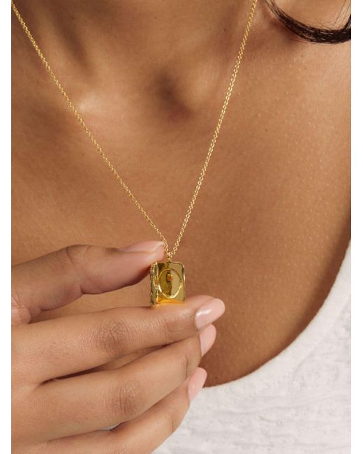 Astley Clarke Metallic 18kt Recycled Gold Vermeil Terra Cherished Locket Necklace