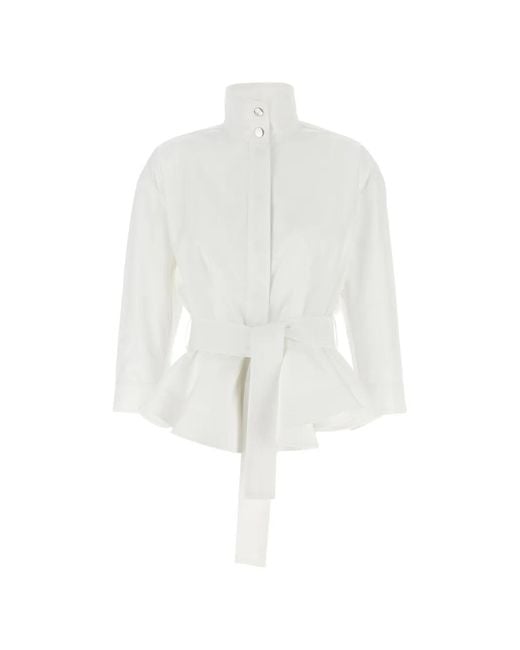 Jacquemus White La Veste Cabana Belted High-Neck Jacket