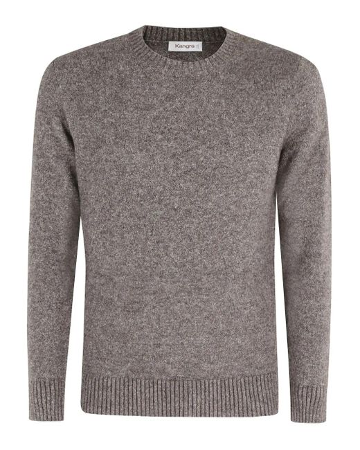 Kangra Gray Round-Neck Long-Sleeve Sweater for men