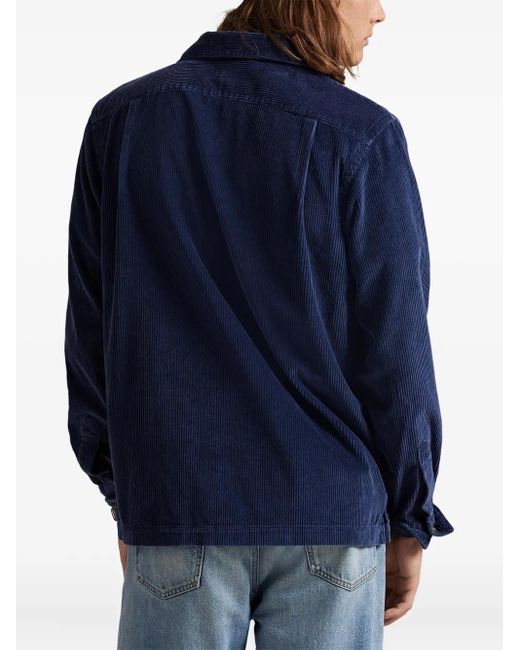 Polo Ralph Lauren Blue Patch-Pockets Long Sleeve Shirt for men