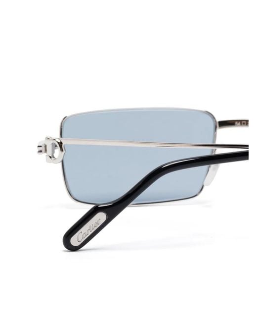 Cartier Blue Rectangle-Frame Sunglasses
