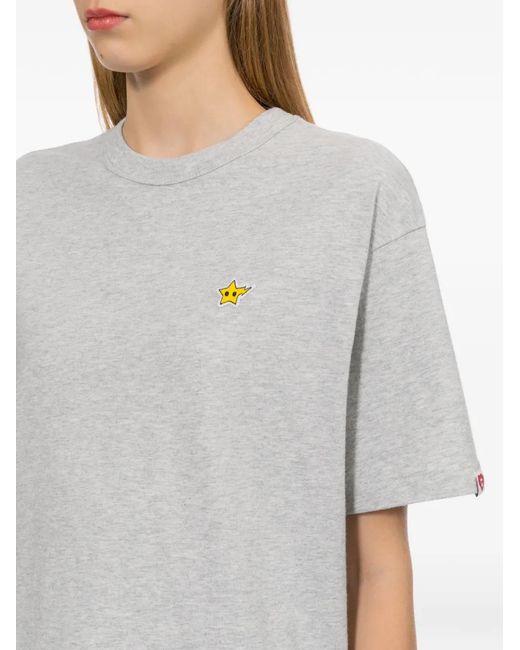AAPE BY A BATHING AP Gray Star Embroidered T-Shirt
