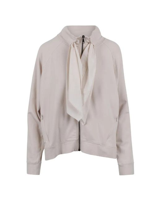 NOUMENO CONCEPT White Scarf-Detail Pleat Sweatshirt