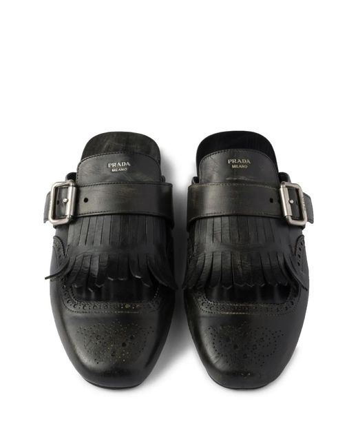 Prada Black Shuffle Mules