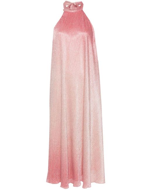 Liu Jo Pink Halterneck Flared Midi Dress