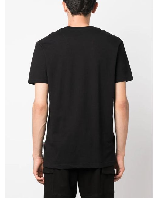 Philipp Plein Black Graphic-Print Cotton T-Shirt for men