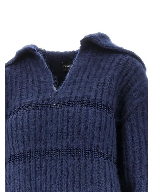 Emporio Armani Blue Collared Sweater