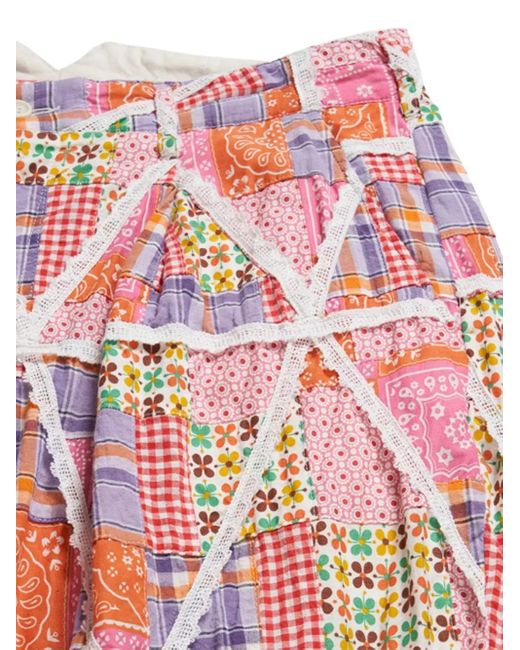 Engineered Garments Shorts im Patchwork-Look in Red für Herren