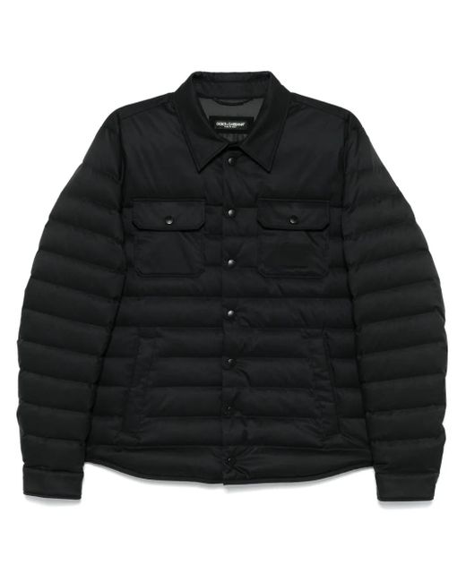 Dolce & Gabbana Black Polyester Down Jacket for men