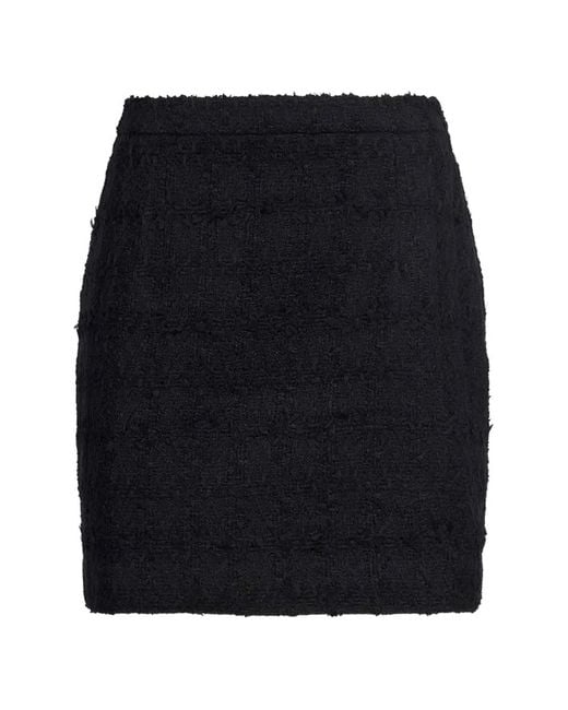 Alessandra Rich Black Bouclé-Knit Mini Skirt