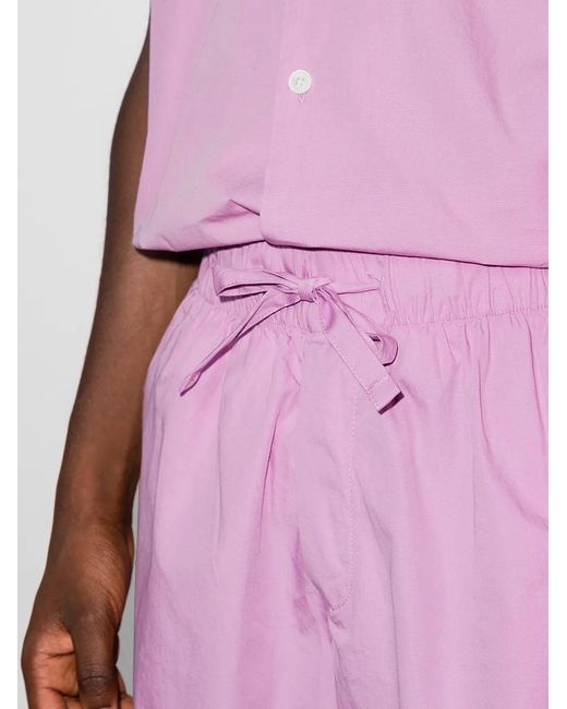 Tekla Pink High-Waist Drawstring Poplin Shorts for men