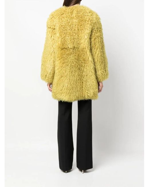 BECAGLI Yellow Oversized Teddy Coat