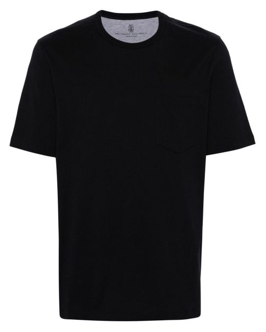 メンズ Brunello Cucinelli チェストポケット Tシャツ Black