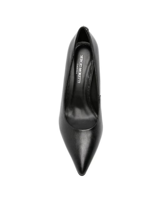 SERGIO MORETTI FIRENZE Black Pointed-Toe Pumps