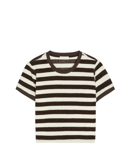 Suzie Kondi Black Carpi Striped Terry-Cloth T-Shirt