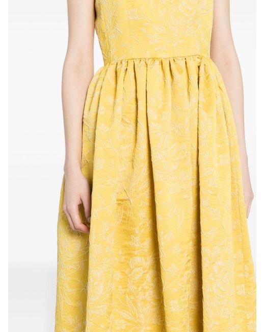 Erdem Midi-jurk Met Jacquard in het Yellow