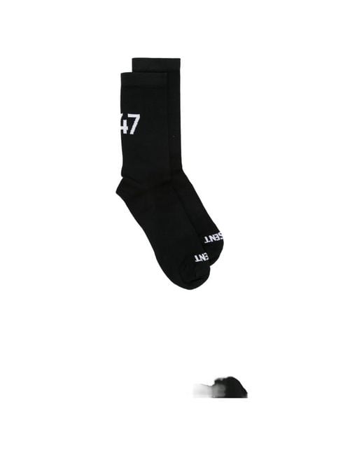 Represent Black Intarsia-Knit Logo-Print Socks for men