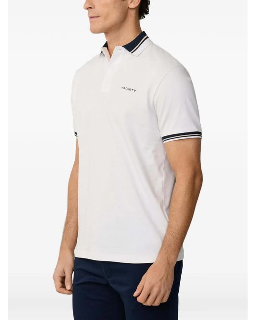 Hackett White Tipping-Detail Polo Shirt for men