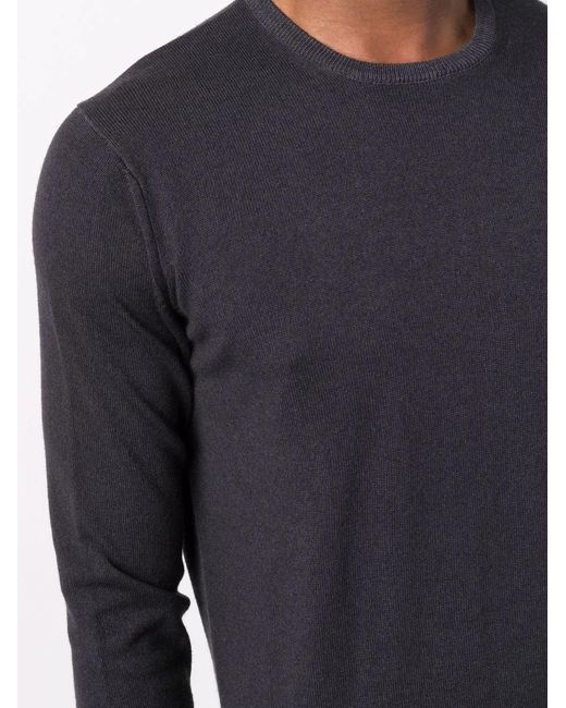 Dell'Oglio Blue Fine-Knit Rib-Trimmed Jumper for men