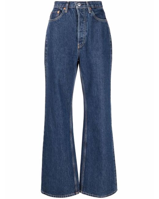 Vaqueros bootcut de talle alto Re/done de color Blue