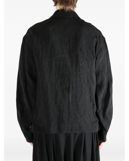 Yohji Yamamoto Black Zip-Up Jacket for men