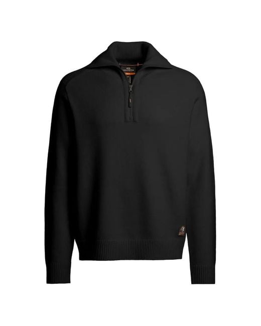 Parajumpers Black Caldonazzo Half-Zip Knit for men