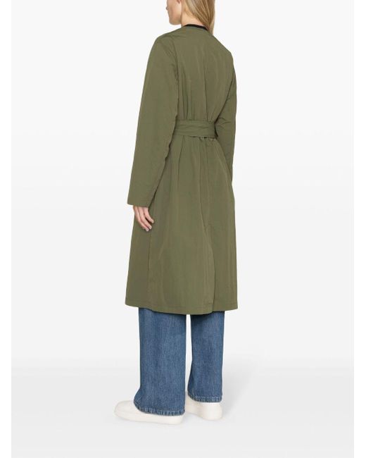 Claudie Pierlot Green Belted Crinkled Trenchcoat