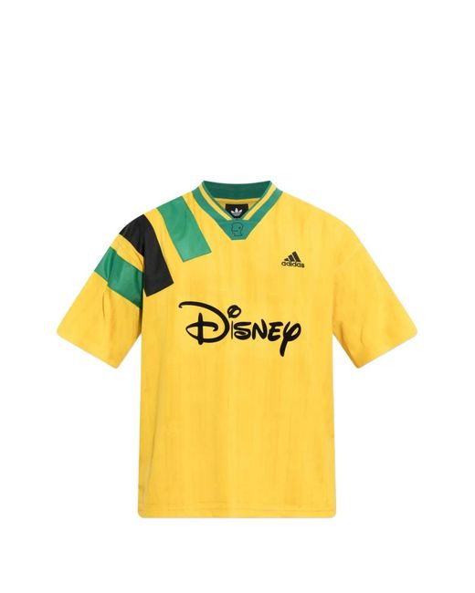 Adidas Yellow X Disney X Brain Dead Logo-Print T-Shirt for men