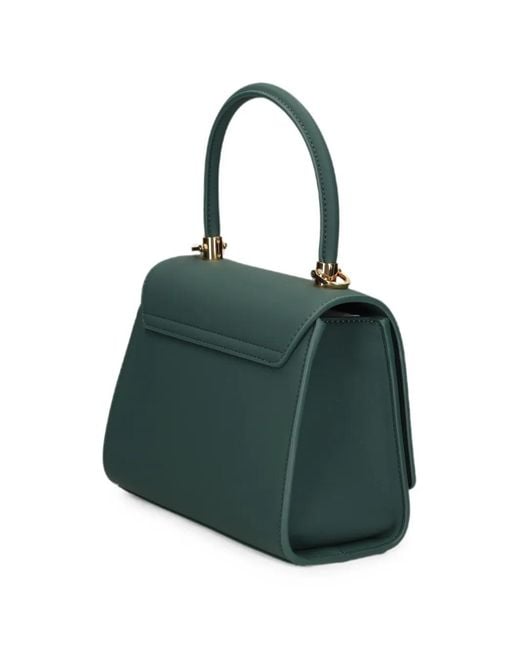 Love Moschino Green Logo-Plaque Tote Bag